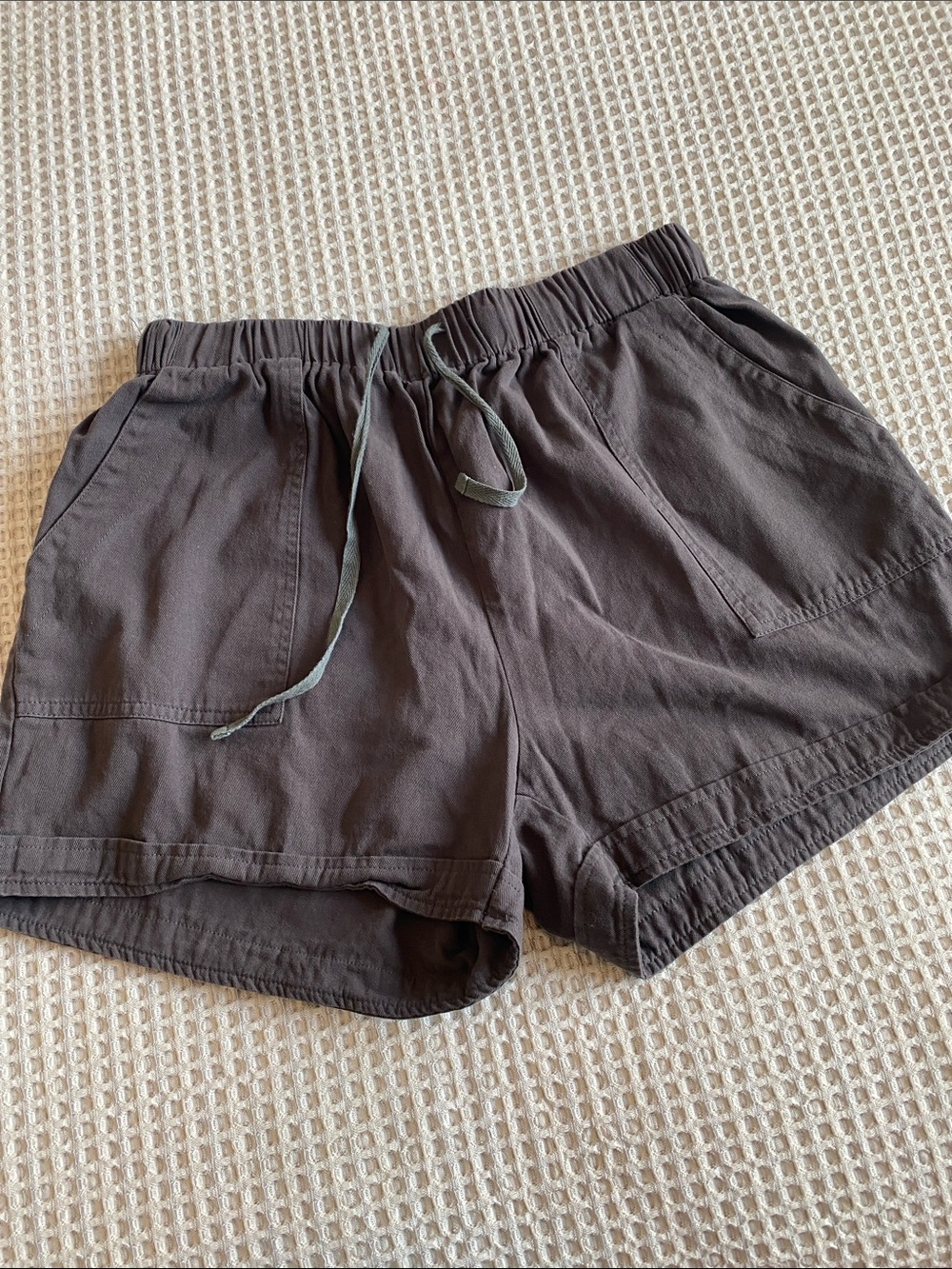 Casual Drawstring Women's Shorts in Charcoal